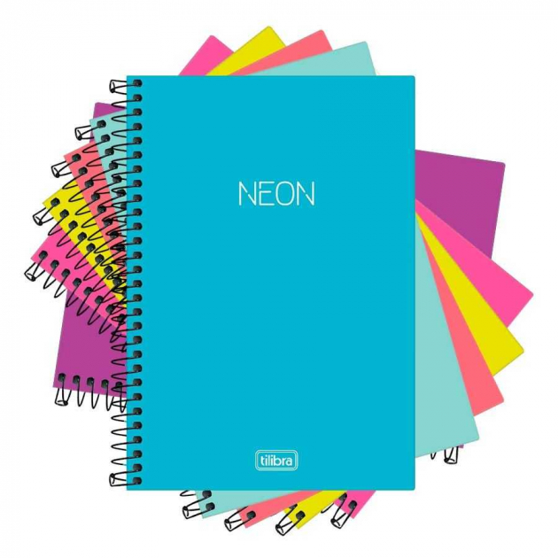 Caderno Espiral Pequeno Capa Pl Stica Sem Pauta Fls Neon