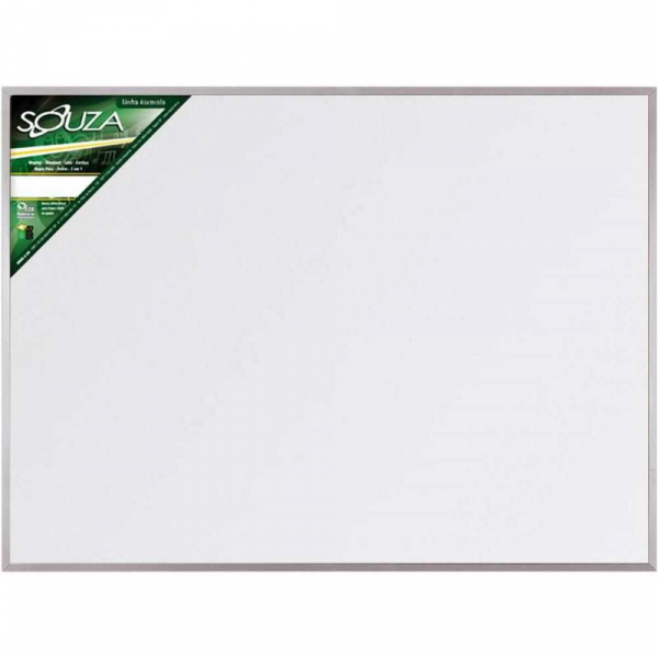 Quadro Branco Moldura Alumínio 120 x 90cm Popular Souza 5605 na