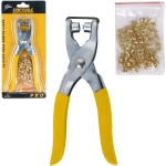 Alicate Aplicador de Ilhós + c/100 Unid Ilhos com Cabo Amarelo - Startools