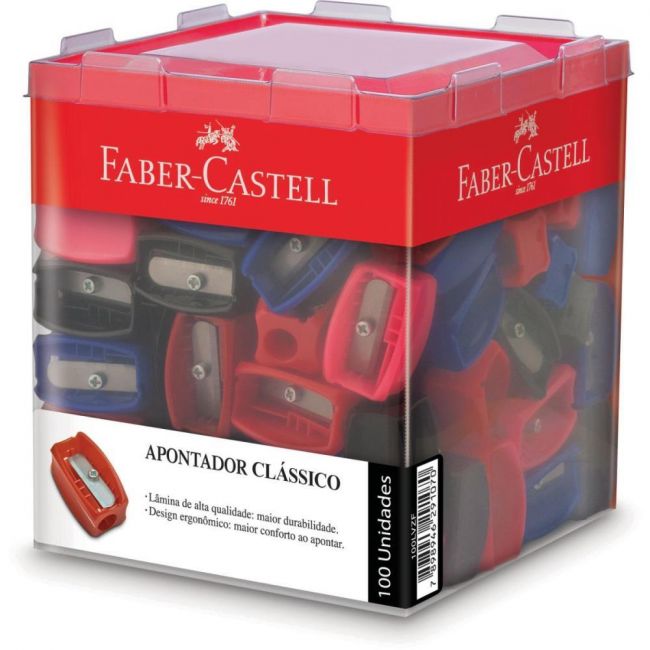 Apontador sem Depósito Faber Castell Plástico Classico c/100 Unid