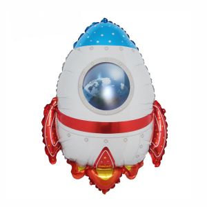 Balão Metalizado Decorado Foguete 51 x 64 Ponto das Festas PF10163