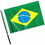 Bandeira Brasil 56 x 80cm Plástica Haste Dollar