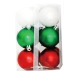 Bola Natal 5cm Fosco Branco / Verde / Vermelho c/12 Unid VMP 301.312.100