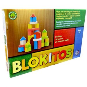 Brinquedo para Montar Blokitos de Madeira 60 Peças Pais e Filhos na  Papelaria Art Nova