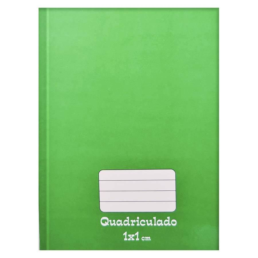 Caderno Quadriculado Brochura Univ Capa Dura 1x1cm 48 Fls Liso Verde Tamoio Na Papelaria Art Nova 7127