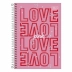 Caderno Espiral 1/4 (pequeno) Capa Dura 80 Fls Love Pink Tilibra 241911