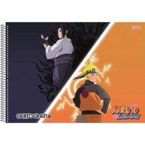 Caderno Espiral Cartografia e Desenho Capa Dura 60 Fls Naruto São Domingos  na Papelaria Art Nova