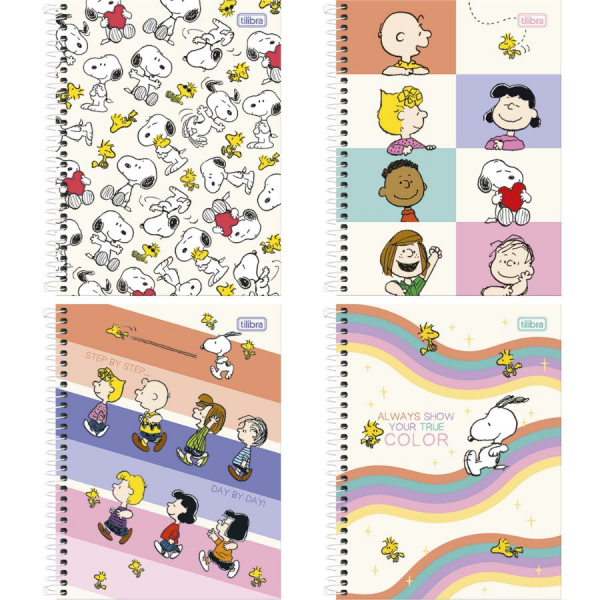 Caderno Espiral Colegial Capa Dura 10 Matérias 160 Fls Snoopy Tilibra Na Papelaria Art Nova 9719