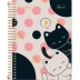 Caderno Espiral Colegial Capa Dura 10 Matérias 160 Fls Cute Cat Cadersil