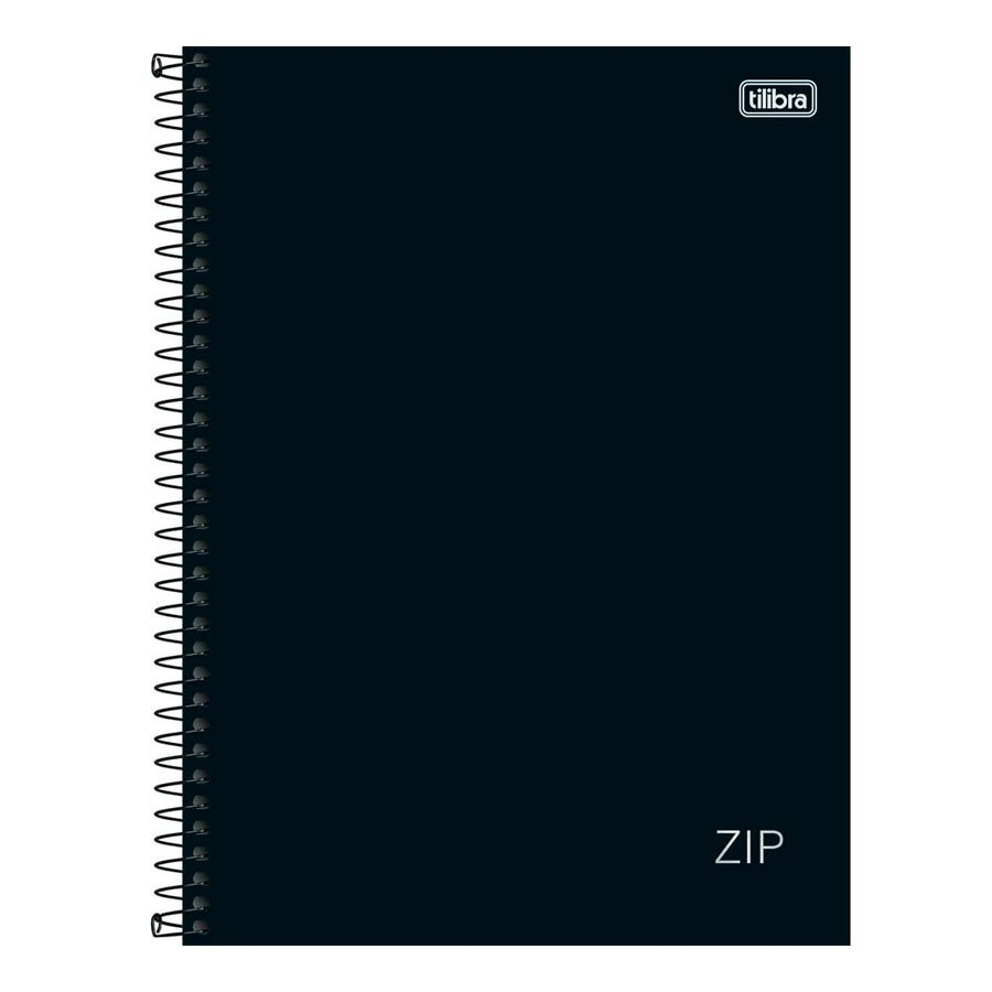 Caderno Espiral Univ Capa Dura 10 Matérias 160 Fls Zip Preto Tilibra Na Papelaria Art Nova 2044