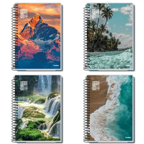 Caderno Espiral Univ Capa Dura X Fls Happy Adventure Credeal