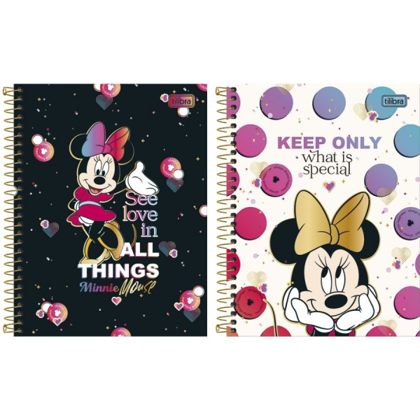 Caderno Espiral Colegial Capa Dura 1 Matéria 80 Fls Minnie Tilibra Na Papelaria Art Nova 8943