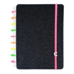 Caderno Inteligente Lets Glitter 80 Fls Médio Neon Black