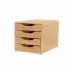 Gaveteiro Arquivo Gaveteiro Easy Box em MDF 4 Gavetas Natural Souza 3318