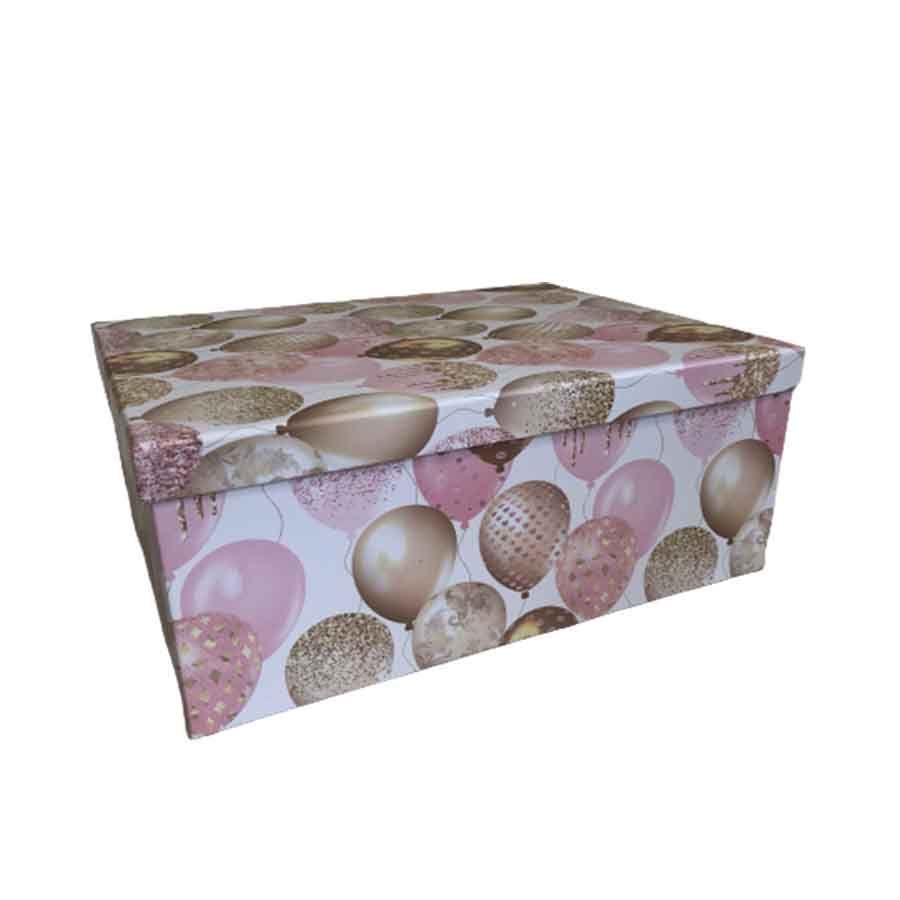 Caixa para Presente Cartonada Retangular 27 x 20 x 11,5cm Balões VMP