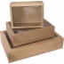 Caixa para Presente com Visor Retangular 35 x 25,5 x 7,5cm Kraft Natural Cristina