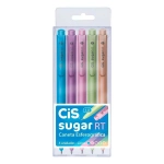 Caneta Esferográfica Cis Tons Pastel Sugar RT Retrátil 1.0 Estojo c/5 Unidades