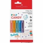 Caneta Esferográfica Faber Castell Poly Pen Candy Colors Retrátil c/5 Cores ES/PRTCC07