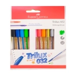 Caneta Esferográfica Faber Castell Trilux Média Cartela c/10 Cores SM/032ESC10