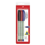 Caneta Esferográfica Faber Castell Trilux Fina Azul/Vermelha/Preta SM/TRIPF