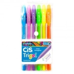 Caneta Gel Cis Trigel Triangular Tons Pastel 0.8mm estojo c/6 Cores 57.6600