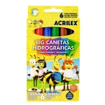 Caneta Hidrográfica Jumbo 06 Cores Acrilex Big Abelhinhas 06936