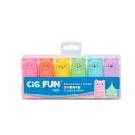 Caneta Marca Texto Cis Fun Mini Pastel Estojo c/6 Cores