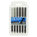 Caneta Pincel Brush Aquarelável Cis Estojo c/06 Cores Tons de Cinza 70.9600