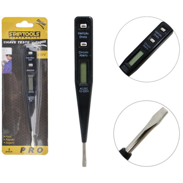 Chave Teste 12/220 Volts Preto - Startools