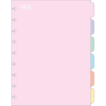 Divisória para Caderno Disco Colegial 6 Divisões Académie Pastel Tilibra 342084