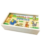 Dominó Didático Madeira Animais 28 Peças Toy Mix 