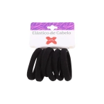 Elastico para Cabelo Preto 3cm c/6 Unid Make+