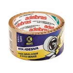 Fita Empacotamento Marrom 48mm x 100m Adelbras 520 Qualitape pct c/5 Unid