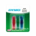 Fita para Rotulador Manual Dymo 9mm x 3,6m c/3 Unid Vermelho/Verde/Azul 1741671