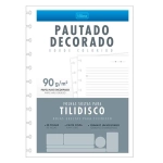 Folha para Caderno Disco Univ. Pautado 80 Fls 90g Branco Decorado Tilibra 332674