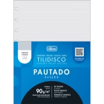 Folha para Caderno Disco Colegial Pautado 50 Fls 90g Cinza Tilibra 341827