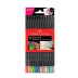 Lápis de Cor SuperSoft 12 Cores Tons Pastel e Neon Faber Castell Redondo 120712SOFTNP