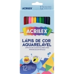 Lápis de Cor Aquarelável 12 Cores Sextavado Acrilex 9652