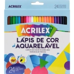 Lápis de Cor Aquarelável 24 Cores Sextavado Acrilex 9654