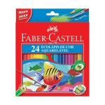 Lápis de Cor Aquarelável 24 Cores Sextavado Faber Castell 120224G