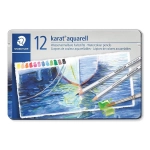 Lápis de Cor Aquarelável 12 Cores Sextavado Staedtler Karat Lata 125 M12