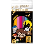 Lápis de Cor Jumbo 08 Cores Sextavado Neon Harry Potter Leo e Leo 72122