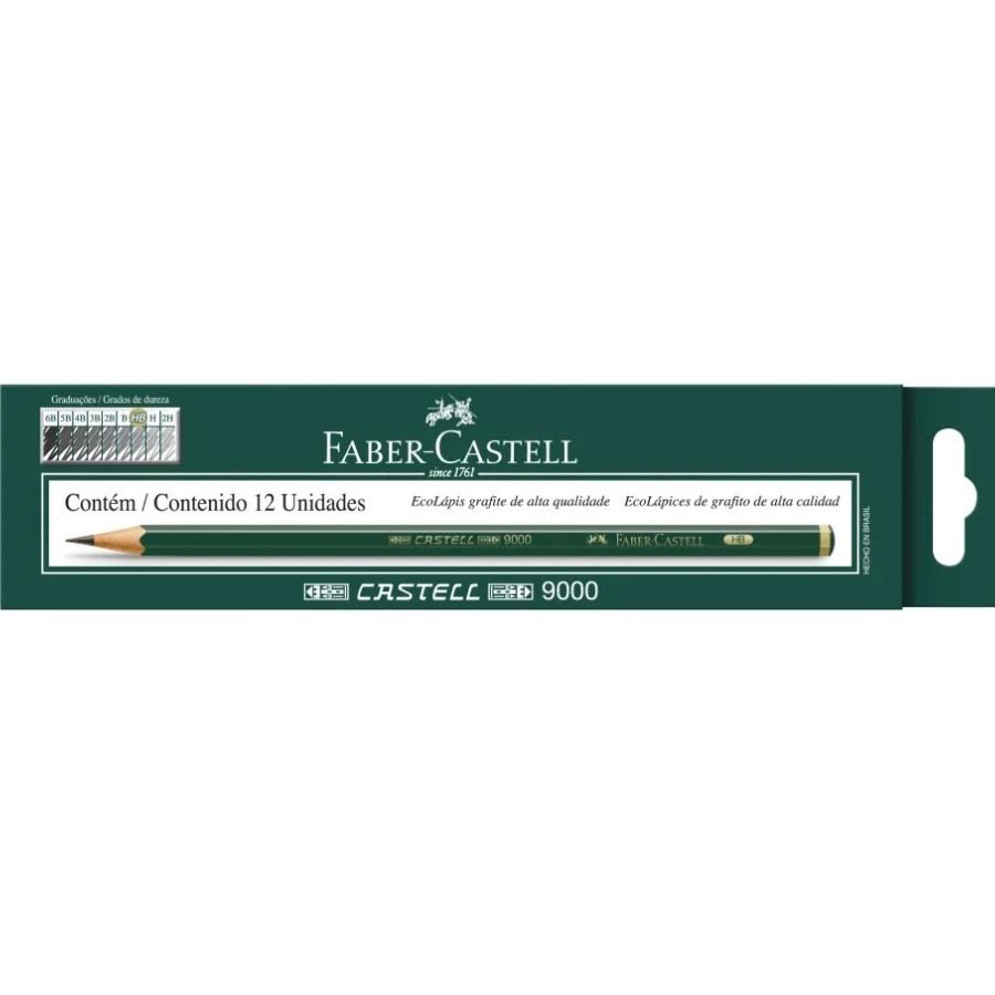 Lápis Preto Técnico Faber Castell Ecolapis Sextavado c/12 Unid - HB 9000HB