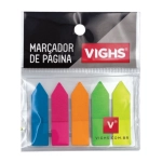 Marcador de Página Vighs 12 x 45mm Seta 5 cores 125 Folhas V-1570