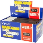 Pincel Marcador Quadro Branco Recarregável Pilot WBM-7 cx 12 Unid - Preto