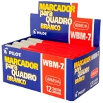 Pincel Marcador Quadro Branco Recarregável Pilot WBM-7 cx 12 Unid - Vermelho 