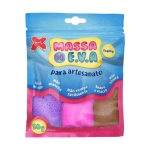 Massa de EVA 50g c/05 Cores - Branco/Marrom/Rosa/Roxo/Vermelho Make+