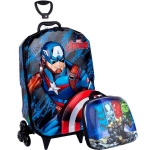 Mochila com Rodas + Lancheira Avengers Capitão America 3D 3850AM22 Diplomata