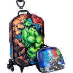 Mochila com Rodas + Lancheira Avengers Hulk 3D 3850CM22 Diplomata