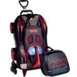 Mochila com Rodas + Lancheira Batman Chrome Wheels 3D Diplomata 3805PM19 